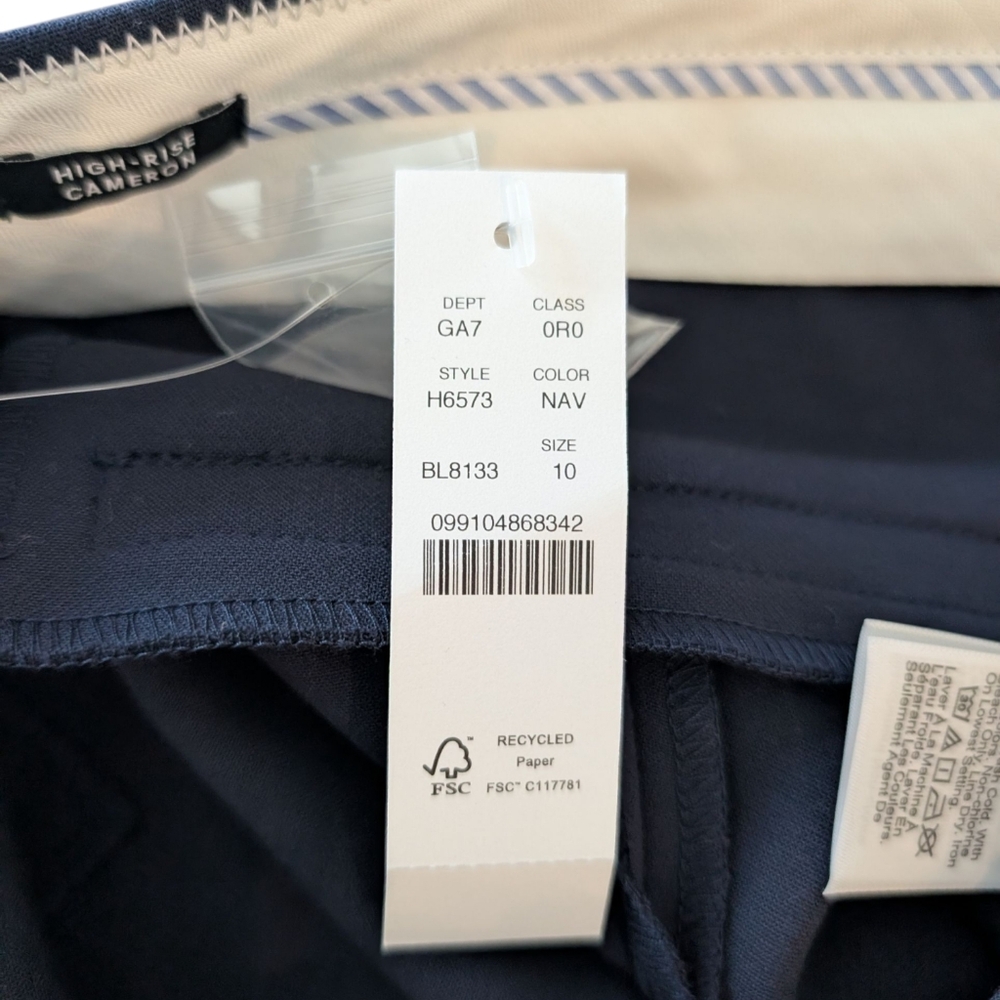J. Crew High Rise Cameron Pant In Four Season Stretch Navy Blue NWT - Picture 4 of 16